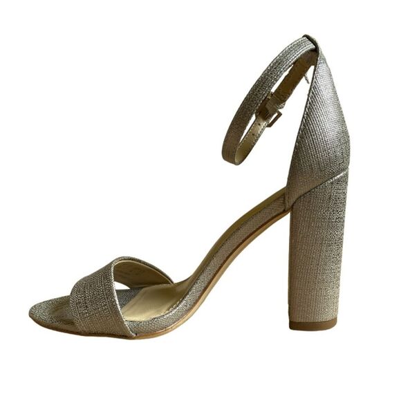 NEW Sam Edelman Yaro Block Heeled Open Toe Sandals Size 5 in Pewter Metallic - Picture 8 of 15